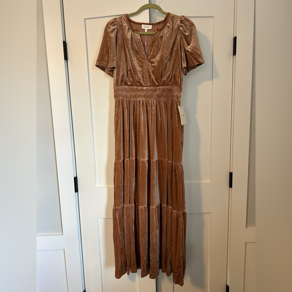 Bohme Marlowe Velvet Dress in Taupe NWT